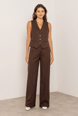 Pinstripe Straight Leg Trousers