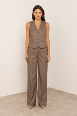 Pinstripe Straight Leg Trousers
