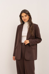 Single Button Wool Mix Blazer
