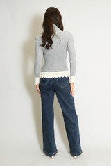 Frill Hem Roll Neck Jumper