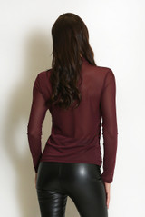 Mesh Sequin Long Sleeve Top