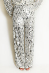 Striped Sequin Wide Leg Trouser