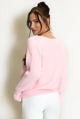 H Motif Wool Blend Cardigan 