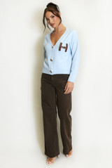 H Motif Wool Blend Cardigan 