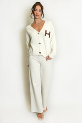 H Motif Wool Blend Cardigan 