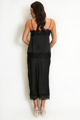 Lace Hem Cami And Satin Skirt Set