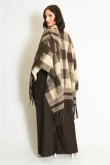 Printed Tassel Hem Poncho