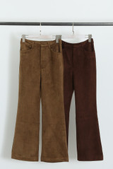 Faux Suede Flare Trousers 