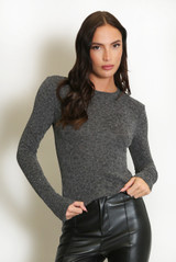 Long Sleeve Leopard Print Studded Top 