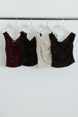 Sequin One Shoulder Crop Top