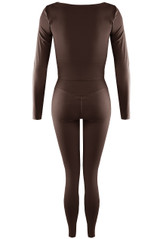 Contrast Edge Overlap Hem Top and Leggings Set Contrast Edge Overlap Hem Top and Leggings Set