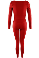 Contrast Edge Overlap Hem Top and Leggings Set Contrast Edge Overlap Hem Top and Leggings Set