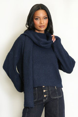 Mohair Knit Jumper with Scarf