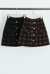 High Waisted Check Skirt