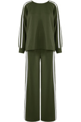 Side Striped Sweatshirt and Trouser Set