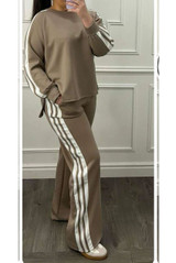 Side Striped Sweatshirt and Trouser Set