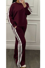 Side Striped Sweatshirt and Trouser Set