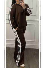 Side Striped Sweatshirt and Trouser Set