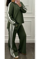 Side Striped Sweatshirt and Trouser Set