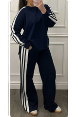 Side Striped Sweatshirt and Trouser Set