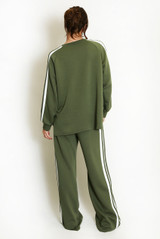 Side Striped Sweatshirt and Trouser Set