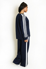 Side Striped Sweatshirt and Trouser Set