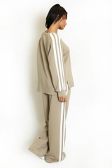 Side Striped Sweatshirt and Trouser Set