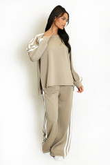 Side Striped Sweatshirt and Trouser Set