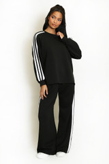 Side Striped Sweatshirt and Trouser Set