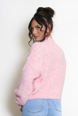 Mohair Fluffy Knit High Neck Jumper