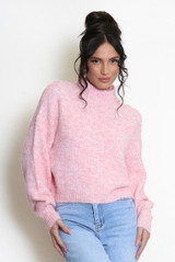 Mohair Fluffy Knit High Neck Jumper