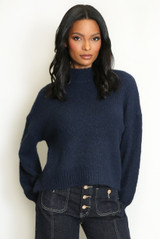 Mohair Fluffy Knit High Neck Jumper
