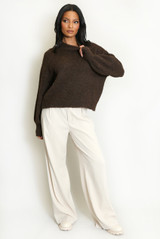 Mohair Fluffy Knit High Neck Jumper