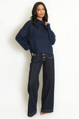 Mohair Fluffy Knit High Neck Jumper