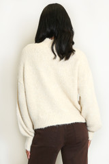 Mohair Fluffy Knit High Neck Jumper