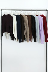 Mohair Fluffy Knit High Neck Jumper