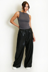 PU Wide Leg Trouser