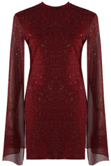 Glitter Embellished Flute Sleeve Dress