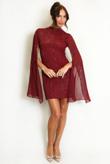 Glitter Embellished Flute Sleeve Dress