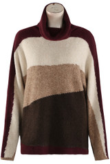 Block Colour Stripe Roll Neck Jumper 