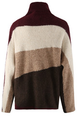 Block Colour Stripe Roll Neck Jumper 