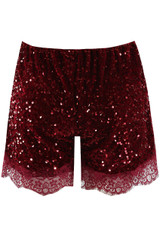 Sequin Lace Hem Shorts