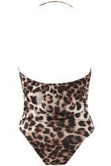 Ring Halterneck Leopard Bodysuit