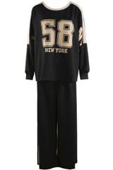 58 Slogan Oversized Shirt and Trouser Set