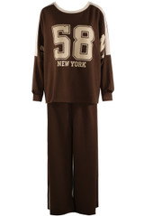 58 Slogan Oversized Shirt and Trouser Set
