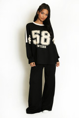 58 Slogan Oversized Shirt and Trouser Set