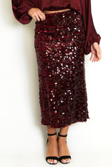 Sequin Disc Midi Skirt