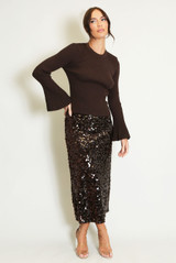 Sequin Disc Midi Skirt