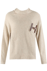 H Motif Wool Blend High Neck Jumper