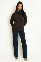 H Motif Wool Blend High Neck Jumper